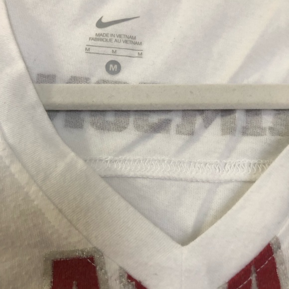 Crimson and white V-neck T-shirt, Alabama football - Picture 3 of 3